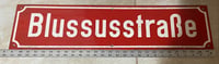 Image 5 of Vintage (ca. 1950s) German (Enamel) Street Sign (Rare Red)  - "Blussusstraße"