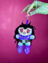 Image 1 of Squeakling keychain plushie purple