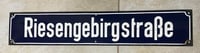 Image 3 of Vintage (ca. 1950s) German (Enamel) Street Sign - "Riesengebirgstraße"