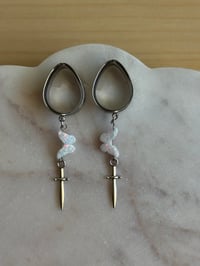 Image 1 of White Flutter of Death Dangles (Silver)