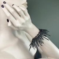 Image 1 of BLACK URCHIN | Black on Black with SHIMMER safety chain