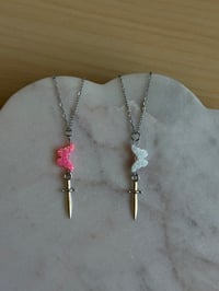 Image 2 of Flutter of Death Necklace (Silver- Choose Your Color)