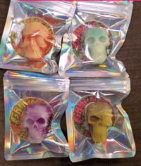 Image 1 of Grin 'n Grind Wax - Mini/Mini Mids - Pina Colada Mystery Skulls - For that on the go grindage