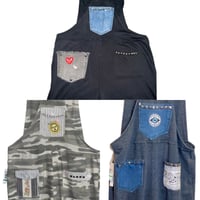 Image 7 of Women's Black Wall flower Overalls light weight knit embellished w-studs pins & skull patches