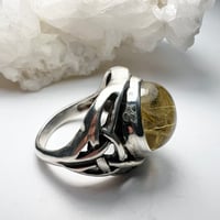 Image 5 of Celtic Sterling Silver Rutilated Quartz Ring - Triquetra Series, Size 7
