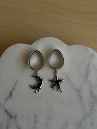 Image 2 of Dripping Black Moon & Star (Silver)