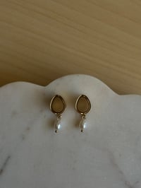 Image 2 of Dainty Pearl Drops (Gold)
