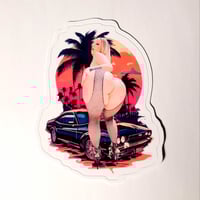 Image 1 of Jada Stevens Poppin' Her Gorgeous Round Ass Out In Fishnet Stockings Glossy Finish Vinyl Sticker