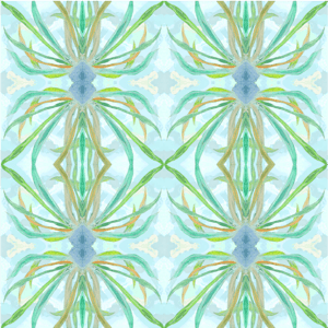Image of Echinacea  Soft Teal Fabric/Wallpaper