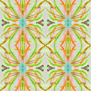 Image of Echinacea Celadon Fabric/Wallpaper