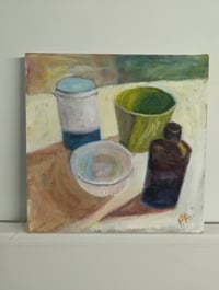 Image 2 of Four Objects, 2025. Oil on linen.  12 x 12 inches. 