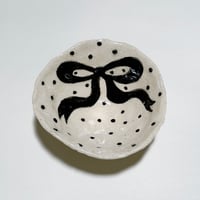 Image 1 of polka dot bow bowl