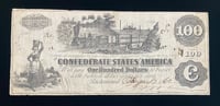 Image 2 of Confederate States of America (1862) $100 (T39) Banknote - Authentic