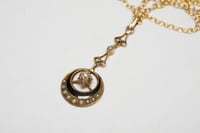 Image 2 of Antique Victorian 10k Gold, Seed Pearl, and Enamel Lavalier Pendant