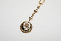 Image 3 of Antique Victorian 10k Gold, Seed Pearl, and Enamel Lavalier Pendant