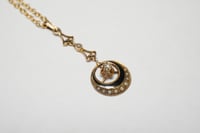 Image 5 of Antique Victorian 10k Gold, Seed Pearl, and Enamel Lavalier Pendant