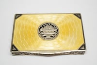 Image 1 of Antique Sterling Silver, Guilloché Enamel Hinged Box