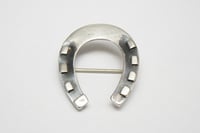Image 3 of Antique Victorian Silver Lucky Horseshoe Brooch or Hat Pin