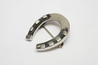 Image 1 of Antique Victorian Silver Lucky Horseshoe Brooch or Hat Pin