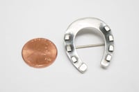 Image 4 of Antique Victorian Silver Lucky Horseshoe Brooch or Hat Pin