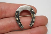 Image 7 of Antique Victorian Silver Lucky Horseshoe Brooch or Hat Pin