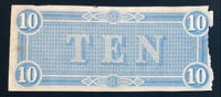 Image 3 of Confederate States of America (1864) $10 (T68) Banknote - Authentic