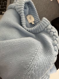 Image 3 of Aje Blouson Knit Sweater Chunky Jumper Crew Neck Autumn Winter Size M