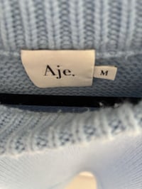 Image 5 of Aje Blouson Knit Sweater Chunky Jumper Crew Neck Autumn Winter Size M