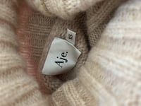 Image 4 of AJE Mocha Alpaca Wool Jumper Evita Sweater Balloon Sleeve XS