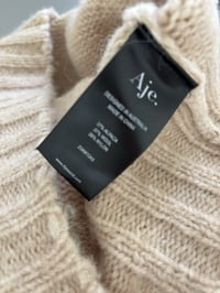 Image 5 of AJE Mocha Alpaca Wool Jumper Evita Sweater Balloon Sleeve XS