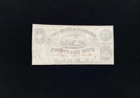 Image 1 of Confederate States of America (1863) 25-Cent Banknote Issued by the State of Alabama