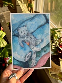 Image 1 of Lounging Cat Art Print