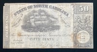 Image 2 of Confederate States of America (1862) 50-Cent Banknote Issued by the State of North Carolina