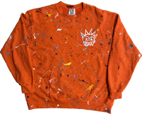 Image 1 of Orange Paint Splatter Sweater 