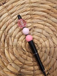Image 3 of Pink & Black Bougie Beaded Pens 