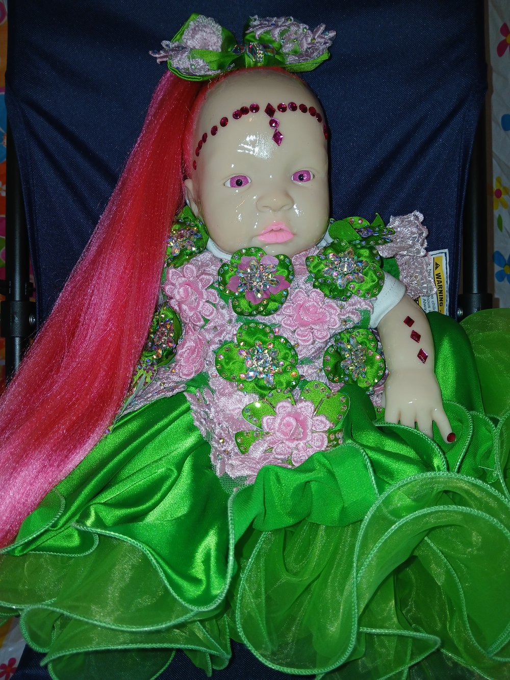 Image of Reborn doll Shyann is 19" and has 3/4 arms and 3/4 legs 19 inches long.