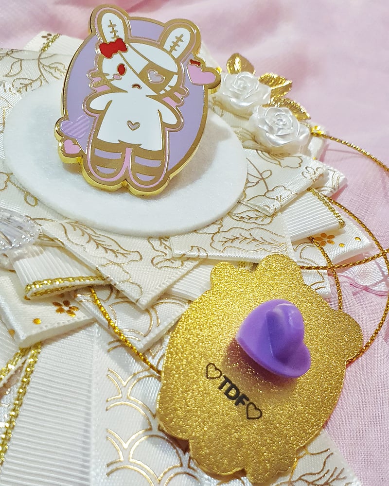 Image of Gothic Heart Bunny Enamel Pin