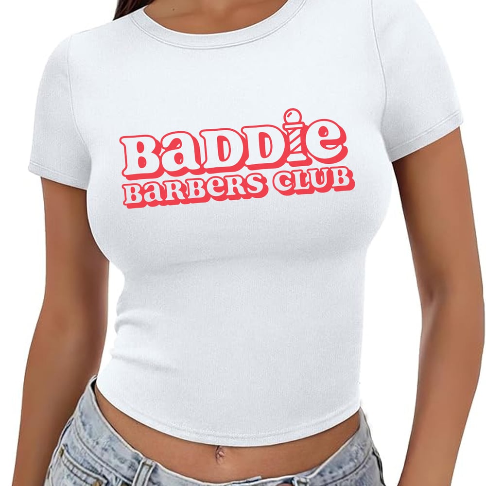 Image of Baddie Logo Crop - White