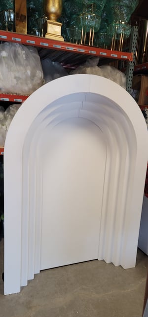 Image of 3 D Rainbow  backdrop n shape , white wood 