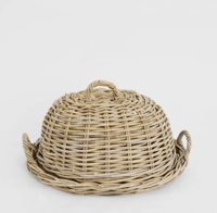 Image 1 of Signature Large Oval Rattan Cloche 