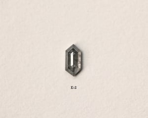 Image of *Made to order* 18ct Rose gold, Dark Grey Hexagonal Rose-Cut diamond ring (LON242)