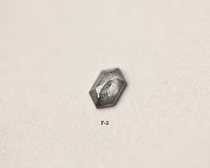 Image of *Made to order* 18ct Rose gold, Dark Grey Hexagonal Rose-Cut diamond ring (LON242)