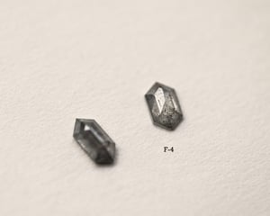 Image of *Made to order* 18ct Rose gold, Dark Grey Hexagonal Rose-Cut diamond ring (LON242)