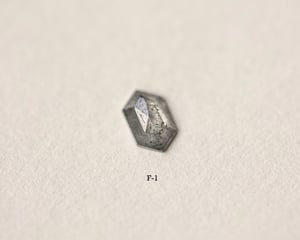 Image of *Made to order* 18ct Rose gold, Dark Grey Hexagonal Rose-Cut diamond ring (LON242)