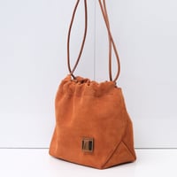 Image 5 of Scrunchy Suede Sling in pumpkin