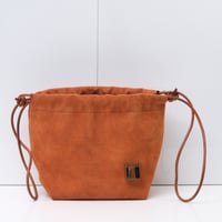 Image 4 of Scrunchy Suede Sling in pumpkin