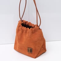 Image 6 of Scrunchy Suede Sling in pumpkin