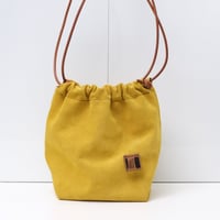 Image 1 of Scrunchy Suede Sling in limone