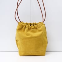 Image 4 of Scrunchy Suede Sling in limone
