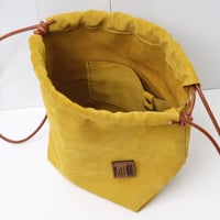Image 7 of Scrunchy Suede Sling in limone